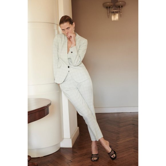 Zara Oversized Plaid Blazer Jacket Preppy Light Academia Plaid Check Relaxed Fit - Picture 7 of 8